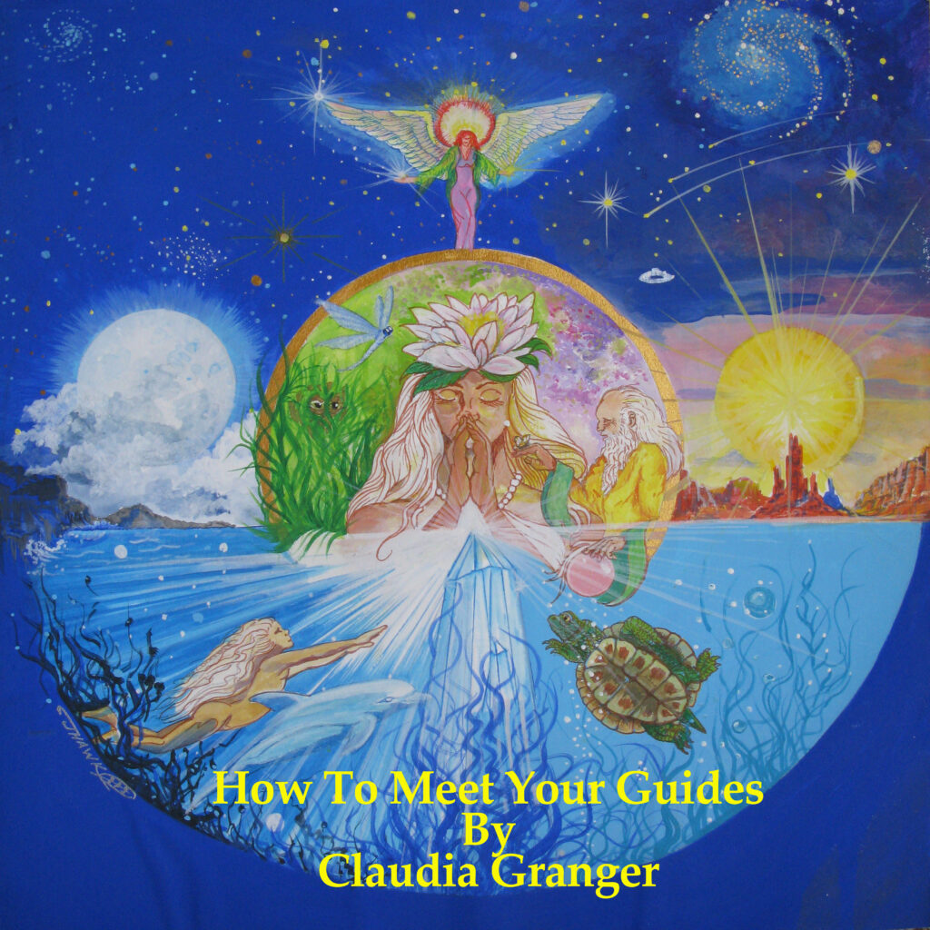 A painting of the earth with a person in it