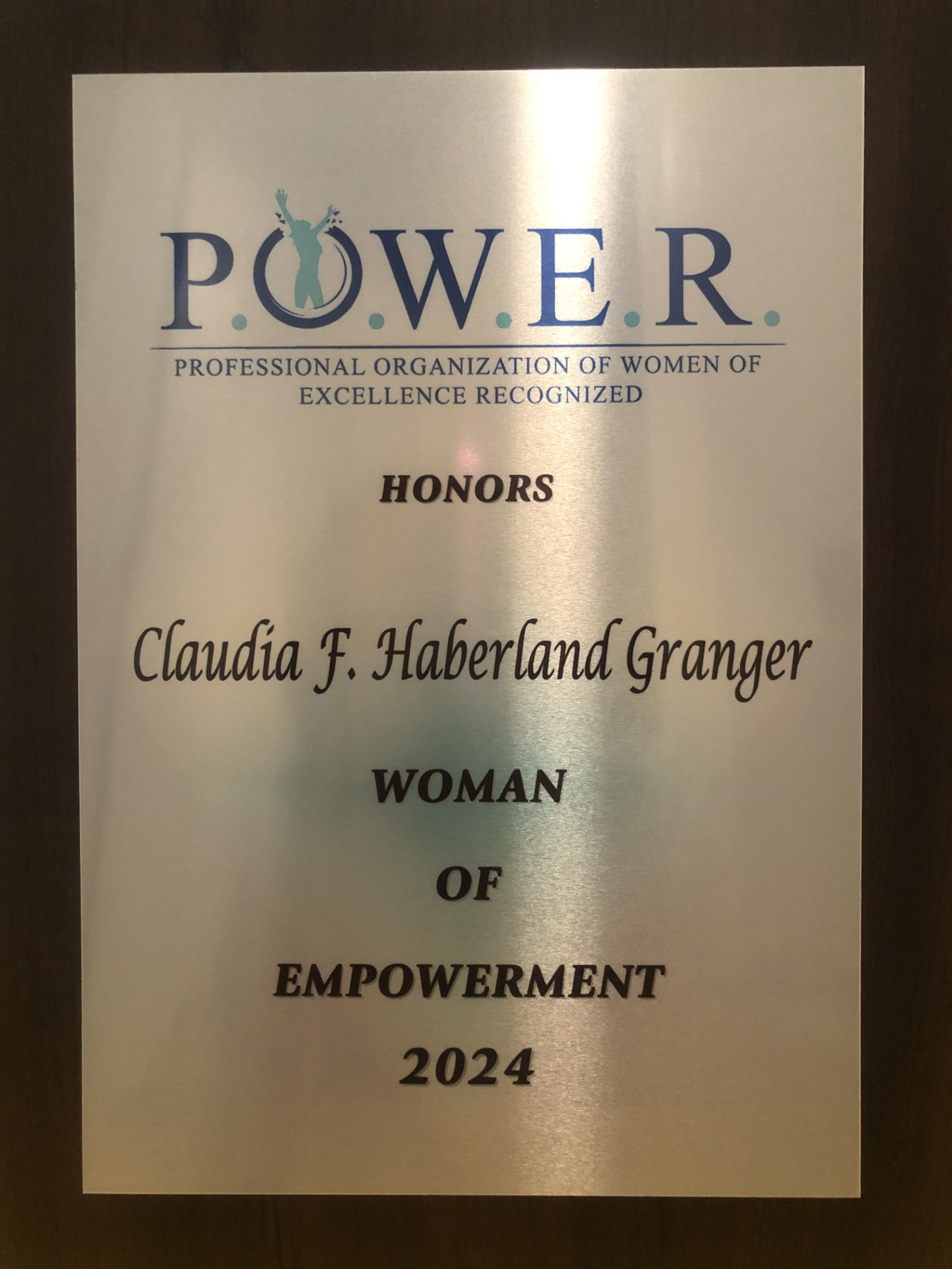 POWER HONORS AWARD Claudia